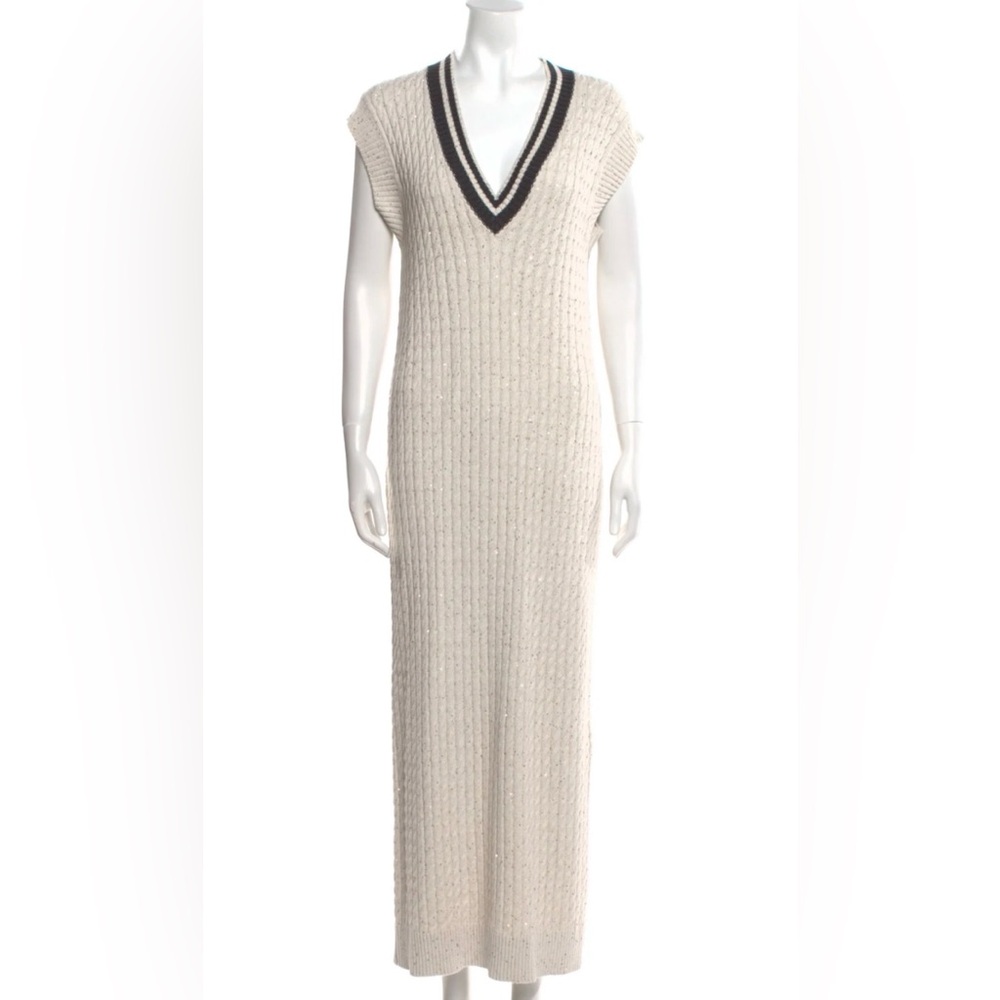 ANTHROPOLOGIE The Normal Brand Knit V-Neck Sweater maxi dress size S NWT